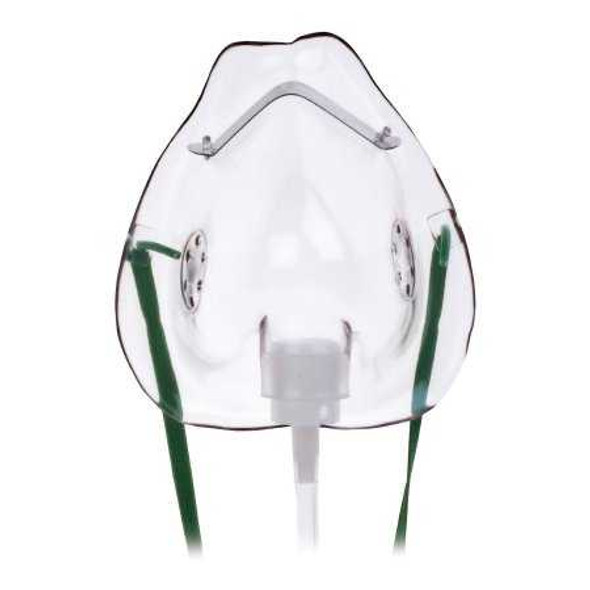 Oxygen Mask Short Adult One Size Fits Most Adjustable Nose Clip / Elastic Strap 1040 Case/50 1040 TELEFLEX MEDICAL 37336_CS