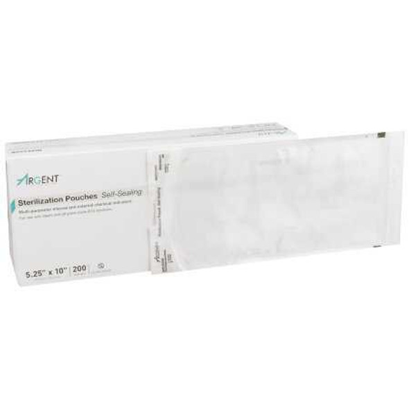 Sterilization Pouch McKesson Argent Sure-Check EO Gas / Steam 5.25 X 10 Inch Transparent / Blue Self Seal Paper / Film 73-SSP382 Case/2000 73-SSP382 MCK BRAND 524880_CS