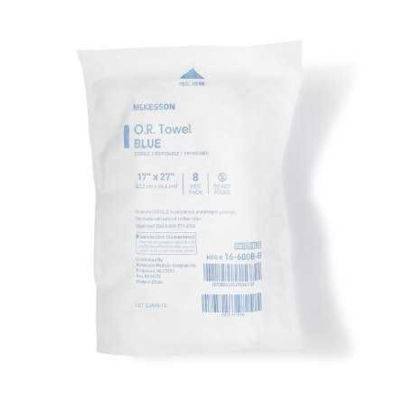 O.R. Towel McKesson 17 W X 27 L Inch Blue Sterile 16-6008-B Case/80 16-6008-B MCK BRAND 277863_CS
