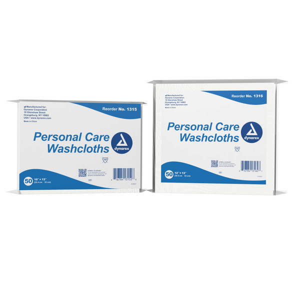 Washcloth 12 x 13 Inch White Disposable 1316 Case/800 1316 DYNAREX CORP. 826636_CS