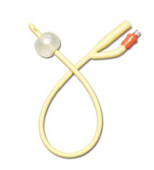 Foley Catheter Medline 2-Way Standard Tip 10 cc Balloon 20 Fr. Silicone Coated Latex DYND11760 Each/1 DYND11760 MEDLINE 527628_EA