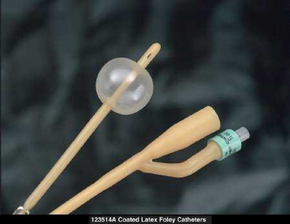 Foley Catheter Bardia 2-Way Standard Tip 5 cc Balloon 14 Fr. Silicone Coated Latex 123514A Case/12 123514A BARD MEDICAL DIVISION 147889_CS