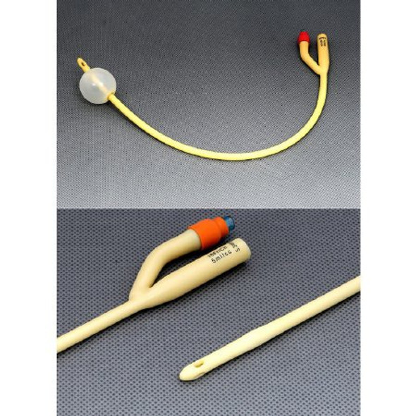 Foley Catheter AMSure 2-Way Standard Tip 5 cc Balloon 20 Fr. Silicone Coated Latex AS41020 Each/1