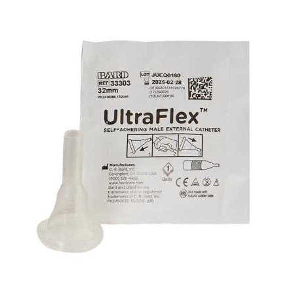 Male External Catheter UltraFlex Self-Adhesive Band Silicone Intermediate 33303 Box/30 33303 BARD MEDICAL DIVISION 527030_BX