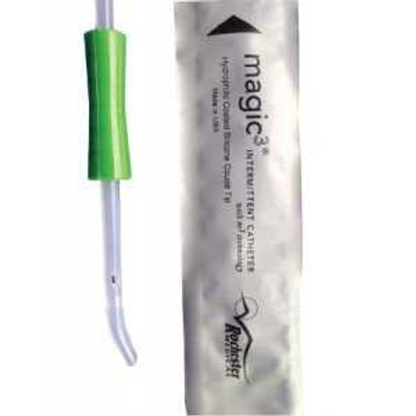 Urethral Catheter Magic3® Coude Tip Hydrophilic Coated Silicone 12 Fr. 16 Inch 50612 Box of 30 50612 Magic3® 866284_BX