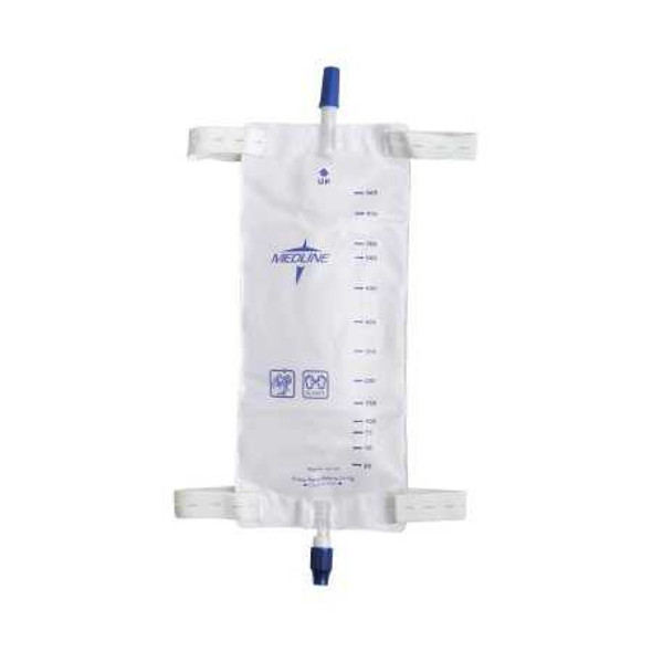 Urinary Leg Bag Medline® Anti-Reflux Valve Sterile Fluid Path 950 mL Vinyl DYND12578 Case of 48 Medline® 476196_CS
