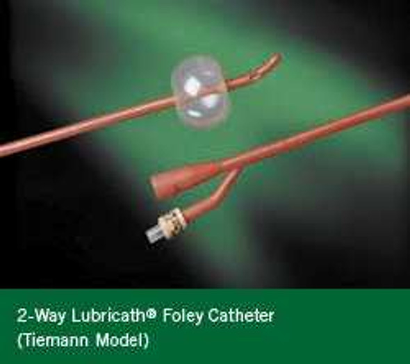 Foley Catheter Bardex Lubricath 2-Way Coude Tip 5 cc Balloon 20 Fr. Hydrophilic Polymer Coated Latex 0102L20 Case/12 0102L20 BARD MEDICAL DIVISION 4019_CS