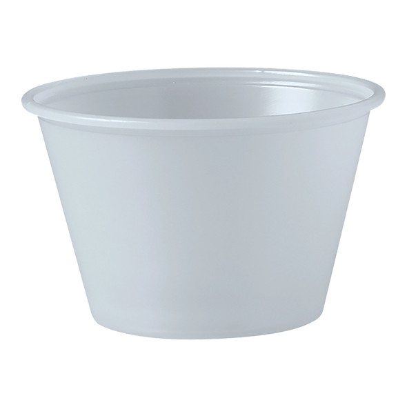 Souffle Cup Solo 4 oz. Translucent Plastic Disposable P400N Sleeve/250