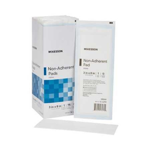 Non-Adherent Dressing McKesson Nylon / Polyester Blend 3 X 8 Inch Sterile 16-4290 Box/75 16-4290 MCK BRAND 471997_BX