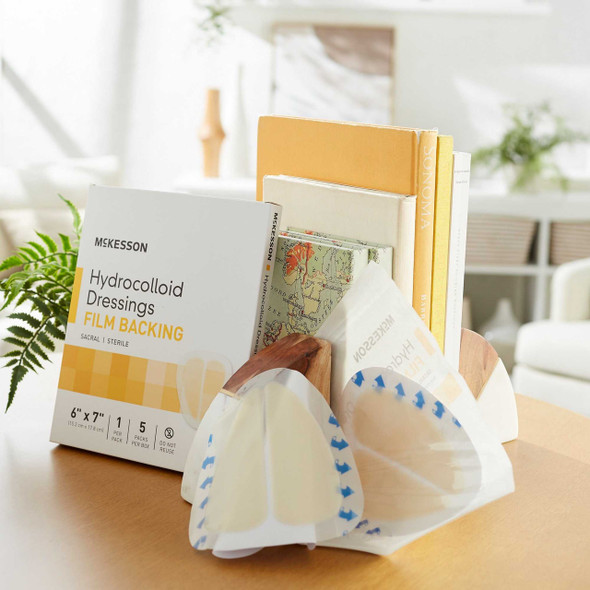 Hydrocolloid Dressing McKesson 6 x 7 Inch Sacral 1888 Box of 5 1888 McKesson 882993_BX