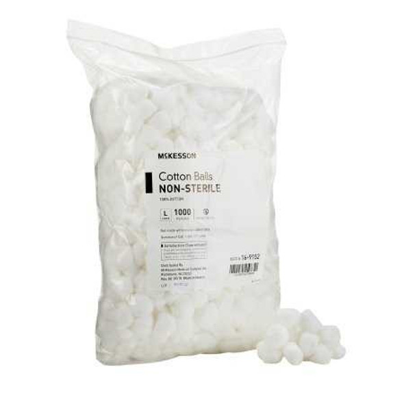 Cotton Ball McKesson Large NonSterile 16-9152 Bag of 1000 16-9152 McKesson 980220_BG