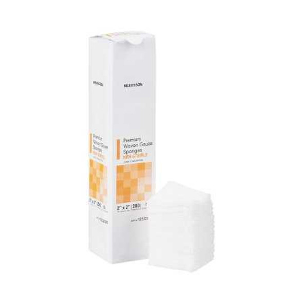 Gauze Sponge McKesson 2 x 2 Inch 200 per Pack NonSterile 12-Ply Square 12222000 Pack of 200 12222000 McKesson 446038_PK