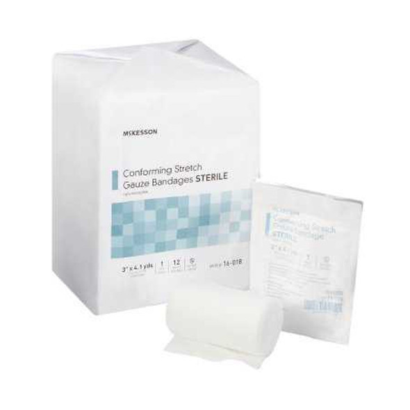 Conforming Bandage McKesson Poly Blend 3 Inch X 4-1/10 Yard Roll Sterile 16-018 Case/96 16-018 MCK BRAND 999364_CS