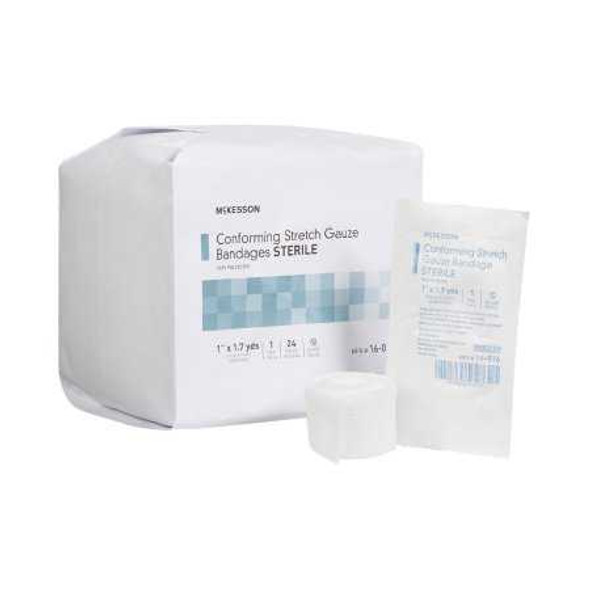 Conforming Bandage McKesson Poly Blend 1 Inch X 1.7 Yard Roll Sterile 16-016 RL/1 16-016 MCK BRAND 993031_RL