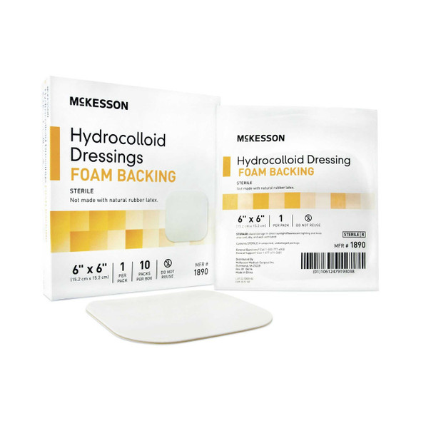 Hydrocolloid Dressing McKesson 6 X 6 Inch Square Sterile 1890 Each/1 1890 MCK BRAND 883000_EA