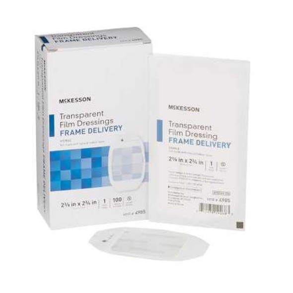 Transparent Film Dressing McKesson Octagon 2-3/8 X 2-3/4 Inch Frame Style Delivery Without Label Sterile 4985 Case/400 4985 MCK BRAND 886408_CS
