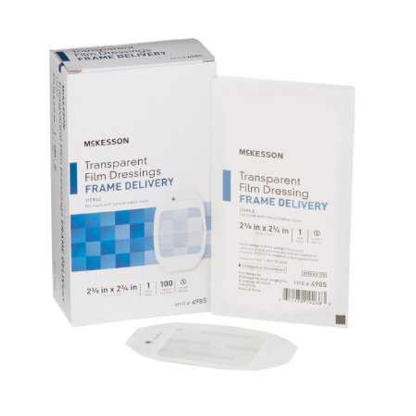 Transparent Film Dressing McKesson Octagon 2-3/8 X 2-3/4 Inch Frame Style Delivery Without Label Sterile 4985 Case/400 4985 MCK BRAND 886408_CS