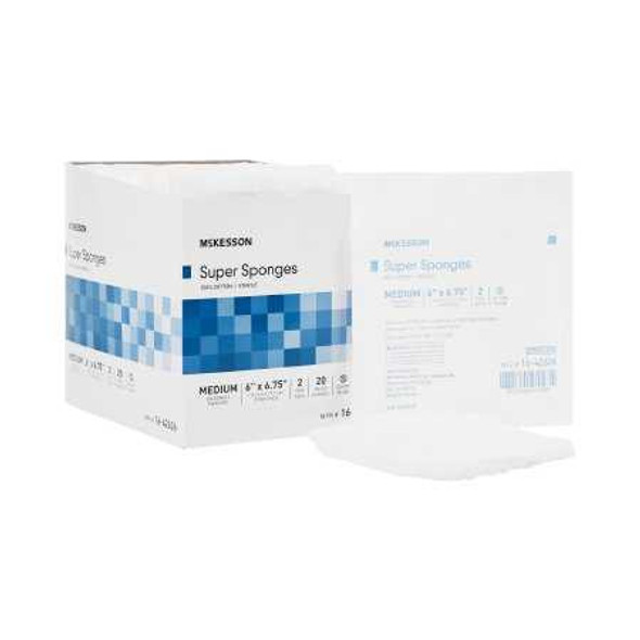 Gauze Sponge McKesson Cotton 6 X 6-3/4 Inch Rectangle Sterile 16-42626 Case/480 16-42626 MCK BRAND 446053_CS