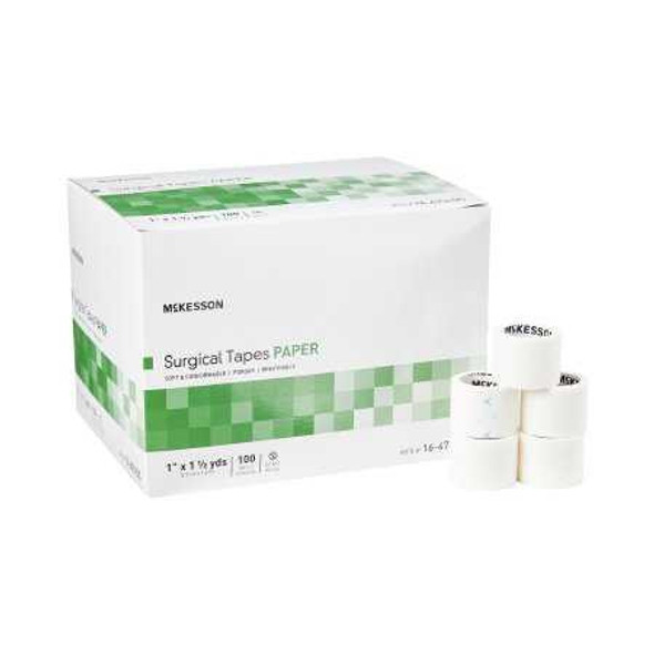 Medical Tape McKesson Paper 1 Inch X 1.5 Yard NonSterile 16-47310S Case/800 16-47310S MCK BRAND 1055583_CS