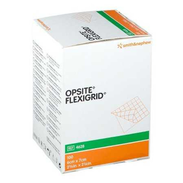 Transparent Film Dressing OpSite Flexigrid Rectangle 2-3/8 X 2-3/4 Inch 2 Tab Delivery Without Label Sterile 66024628 Box/100 66024628 UNITED / SMITH & NEPHEW 387039_BX