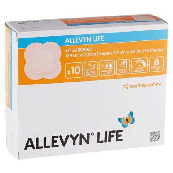 Silicone Foam Dressing Allevyn Life 5-3/4 X 5-3/4 Inch Quadrilobe Adhesive with Border Sterile 66801068 Case/50 66801068 UNITED / SMITH & NEPHEW 834485_CS