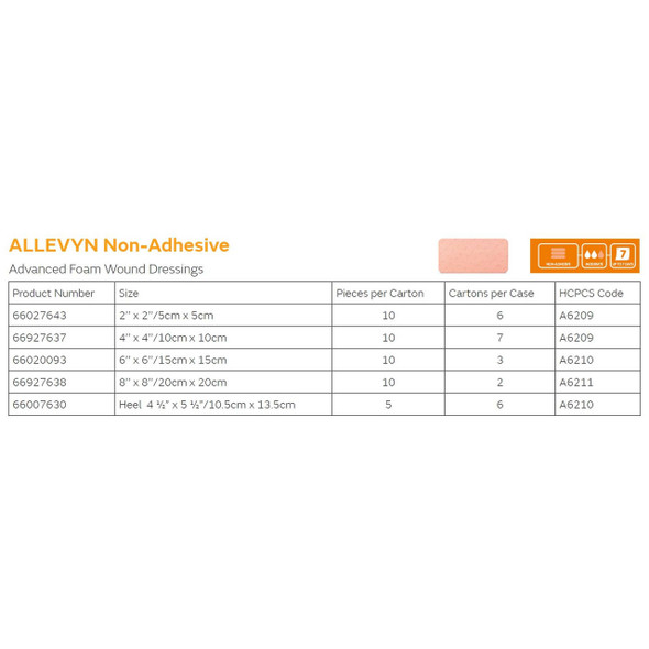 Foam Dressing Allevyn 2 X 2 Inch Square Non-Adhesive without Border Sterile 66027643 Case/60 66027643 UNITED / SMITH & NEPHEW 222289_CS