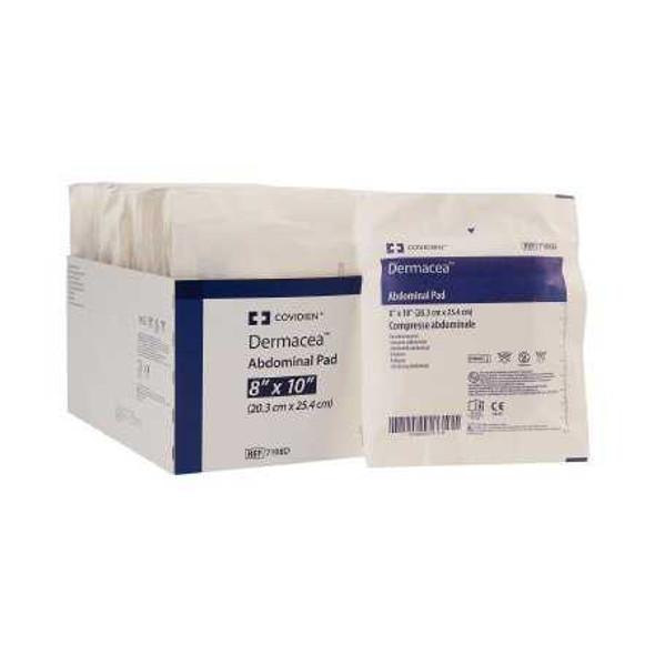 Abdominal Pad Dermacea™ 8 x 10 Inch 1 per Pack Sterile Rectangle 7198D Tray/18 7198D Dermacea™ 566397_TR