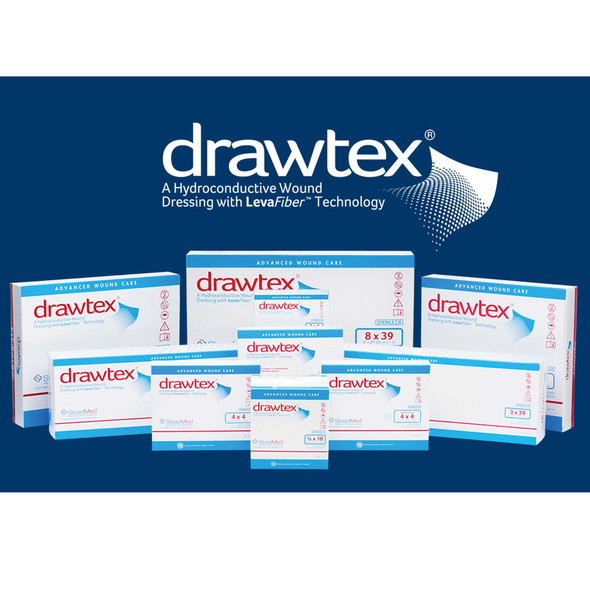 Non-Adherent Dressing Drawtex LevaFiber 4 X 4 Inch 00302 Box/10 302 STEADMED MEDICAL LLC 761646_BX