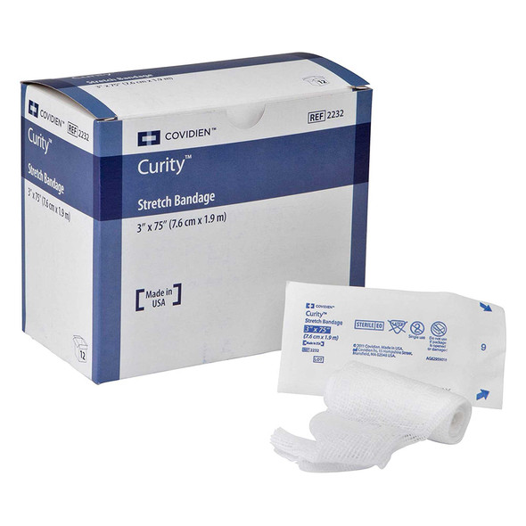 Conforming Bandage Curity Cotton / Polyester 1-Ply 3 X 75 Inch Roll Sterile 2232 Box/12 2232 KENDALL HEALTHCARE PROD INC. 188587_BG