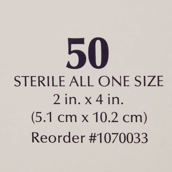 Adhesive Strip American White Cross First Aid 2 X 4 Inch Plastic Rectangle Tan Sterile 1070033 Box/50 1070033 DUKAL CORPORATION 127038_BX