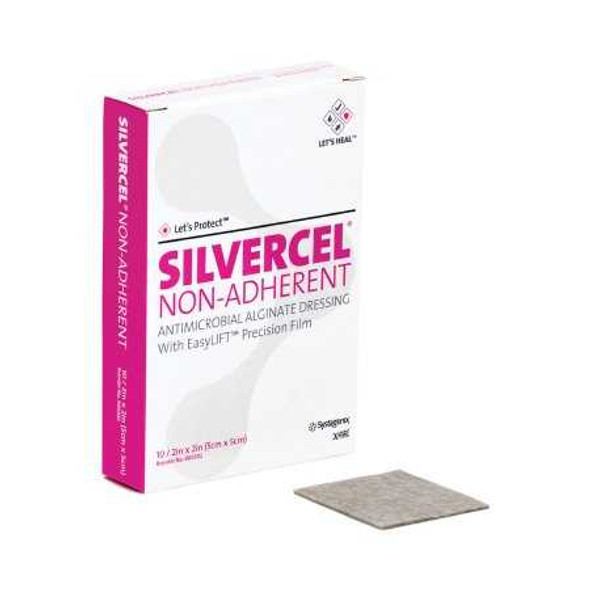 Antimicrobial Alginate Dressing Silvercel 2 X 2 Inch Sterile 900202 Box/10 900202 SYSTAGENIX WOUND MANAGEMENT 746628_BX