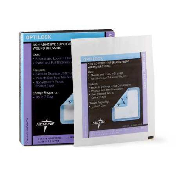Non Adherent Dressing Optilock 4 x 4 Inch Sterile MSC6444EP Pack of 1 MSC6444EP MEDLINE 771844_EA