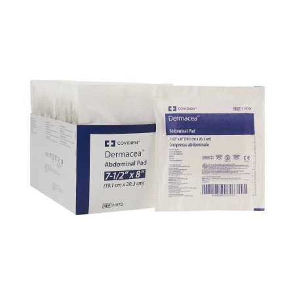 Abdominal Pad Dermacea Nonwoven Fluff 7-1/2 X 8 Inch Rectangle Sterile 7197D TR/18 7197D Dermacea 566396_TR