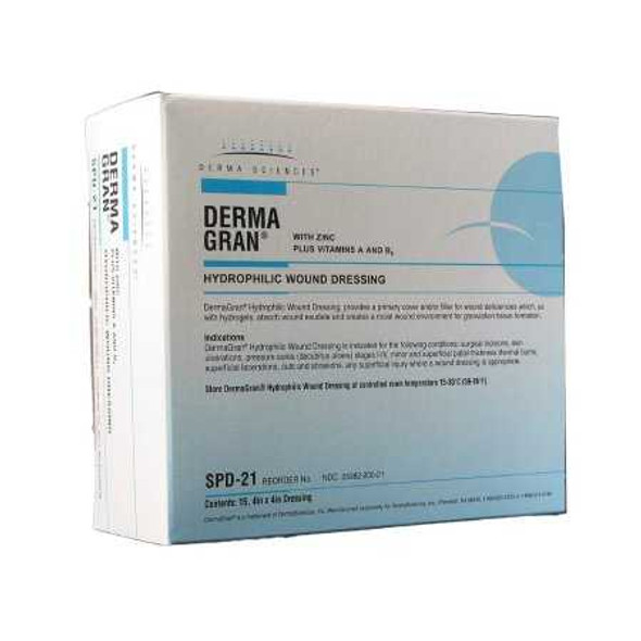 Impregnated Dressing Dermagran B 4 X 4 Inch Gauze Zinc Nutrient Sterile SPD21 Box/15 SPD21 DERMA SCIENCES/MED SURG. 495506_BX