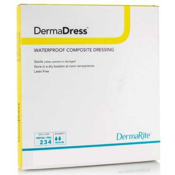 Composite Dressing Dermadress 4 X 4 Inch Sterile 00276E Box/10 00276E DERMARITE INDUSTRIES LLC 584146_BX