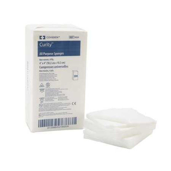 Non-Woven Sponge Curity Polyester / Rayon 4-Ply 4 X 4 Inch Square NonSterile 9024 Case/2000 9024 KENDALL HEALTHCARE PROD INC. 151784_CS