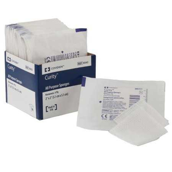 Non-Woven Sponge Curity Polyester / Rayon 4-Ply 3 X 3 Inch Square Sterile 8043 Box/25 8043 KENDALL HEALTHCARE PROD INC. 189400_BX