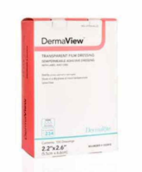 Transparent Film Dressing DermaView Rectangle 4 X 5 Inch 2 Tab Delivery With Label Sterile 00251E Box/50 00251E DERMARITE INDUSTRIES LLC 670710_BX