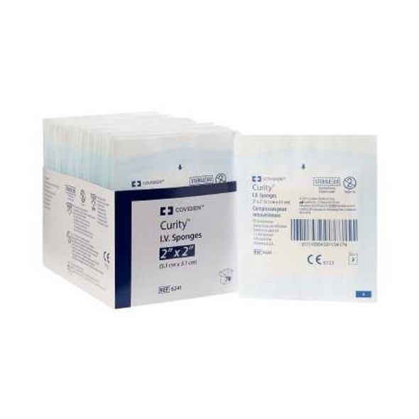 I.V. / Drain Split Dressing Curity Gauze 2 X 2 Inch Square Slotted Sterile 6241 Pack/2 6241 KENDALL HEALTHCARE PROD INC. 235378_PK