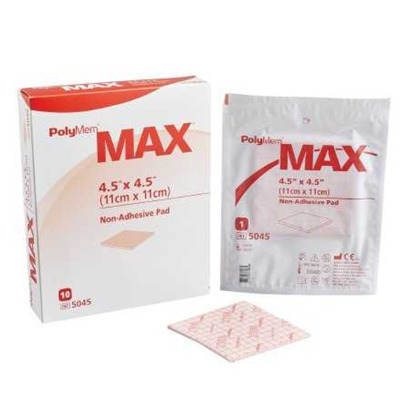 Foam Dressing PolyMem Max 4-1/2 X 4-1/2 Inch Square Non-Adhesive without Border Sterile 5045 Box/10 5045 FERRIS MANUFACTURING 481320_BX