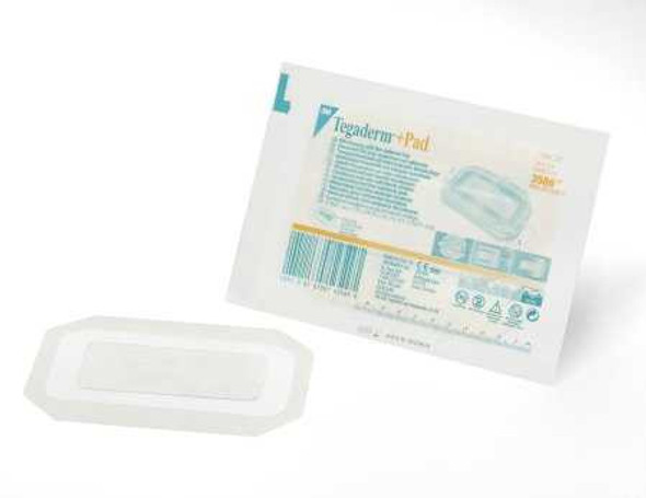 Transparent Film Dressing with Pad 3M™ Tegaderm™ 3-1/2 x 6 Inch Frame Style Delivery Rectangle Sterile 3589 Box of 25 3589 3M™ Tegaderm™ 324098_BX