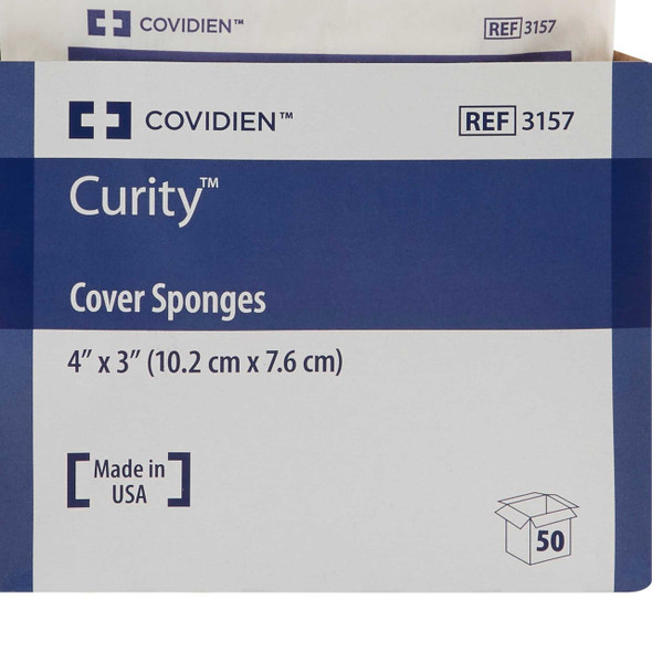 Nonwoven Sponge Curity™ 3 x 4 Inch 2 per Pack Sterile 4-Ply Rectangle 3157 Tray/25 3157 Curity™ 688661_TR