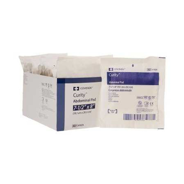 Abdominal Pad Curity NonWoven / Fluff /Wet Proof Barrier 7-1/2 X 8 Inch Rectangle Sterile 9192A Each/1 9192A KENDALL HEALTHCARE PROD INC. 566399_EA