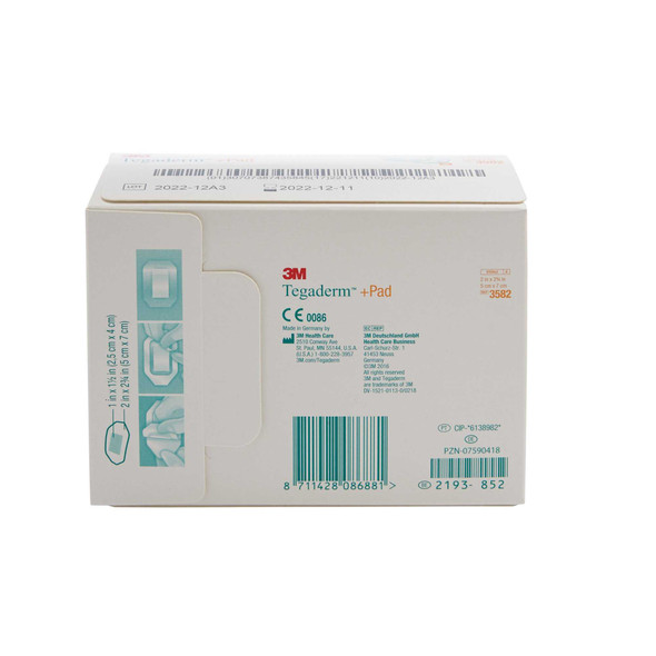 Composite Dressing 3M Tegaderm 2 X 2-3/4 Inch Film 1 X 1-1/2 Inch Pad Sterile 3582 Case/200 3582 3M 311916_CS