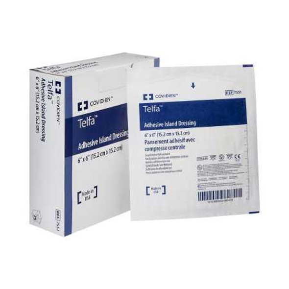 Adhesive Dressing Telfa™ 6 x 6 Inch Nonwoven Square White Sterile 7551 Pack of 1 7551 Telfa™ 459064_EA