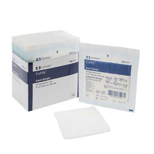 Gauze Sponge Curity Gauze 12-Ply 4 X 4 Inch Square Sterile 3033 Case/1200 3033 KENDALL HEALTHCARE PROD INC. 401581_CS