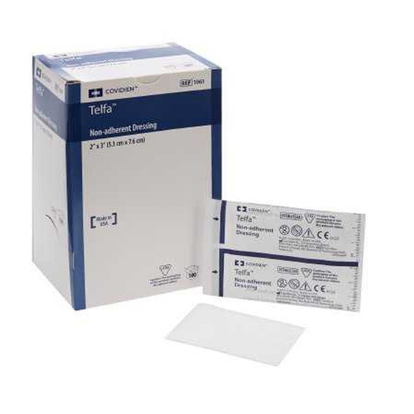 Non-Adherent Dressing TelfaOuchless Cotton 2 X 3 Inch Sterile 1961 Case/2400 1961 KENDALL HEALTHCARE PROD INC. 9962_CS