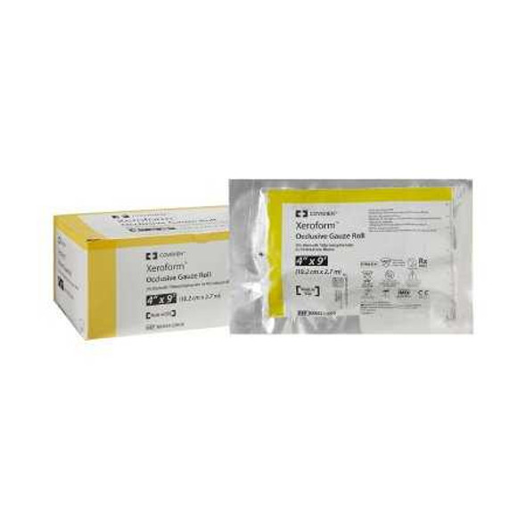 Petrolatum Impregnated Dressing Xeroform 4 Inch X 3 Yard Gauze Bismuth Tribromophenate / Petrolatum Sterile 8884432000 Case/36 8884432000 KENDALL HEALTHCARE PROD INC. 229330_CS