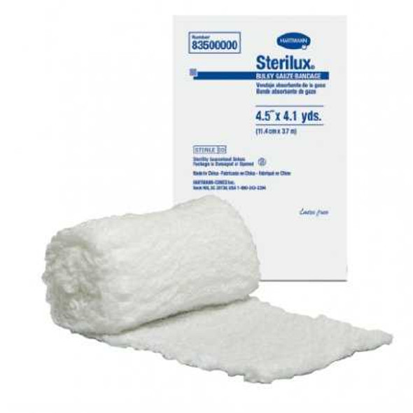Fluff Bandage Roll Sterilux Bulky Cotton 6-Ply 4-1/2 Inch X 4-1/10 Yard Roll Sterile 83500000 Case/100 83500000 HARTMAN USA, INC. 684176_CS