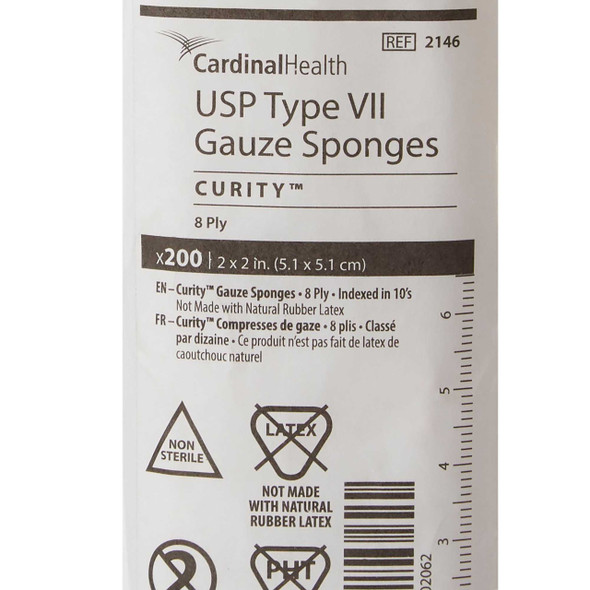 Gauze Sponge Curity™ 2 x 2 Inch 200 per Pack NonSterile 8-Ply Square 2146- Case of 5000 2146 Curity™ 9975_CS